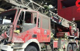 گرامیداشت یاد و خاطره شهدای آتش نشان حادثه پلاسکو تهران در کرمان