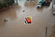 وضعیت چهارراه ناصریه کرمان بعد از باران(۹۹/۰۱/۲۵)
