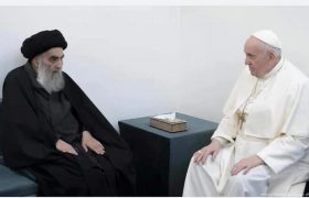 دیدار تاریخی رهبر کاتولیکهای جهان با آیه الله سیستانی